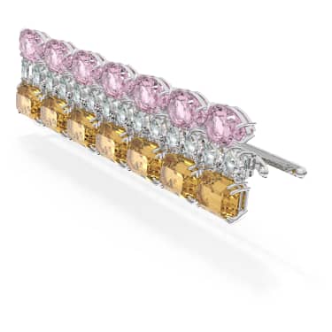 Horquilla para el pelo, Tallas mixtas, Forma rectangular, Multicolor, Baño de rodio - Swarovski, 5614090