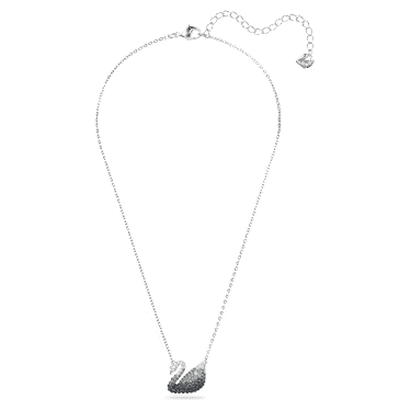 Swan pendant, Swan, Gray, Rhodium plated - Swarovski, 5614103