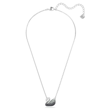 Swarovski Iconic Swan pendant, Swan, Gray, Rhodium plated | Swarovski