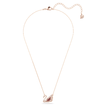 Swan pendant, Swan, Red, Rose gold-tone plated - Swarovski, 5614123