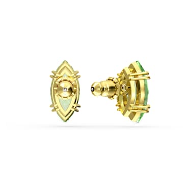 Gema 耳钉, 风筝型切割, 绿色, 镀金色调 - Swarovski, 5614453