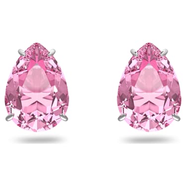 Gema Ohrstecker, Tropfenschliff, Rosa, Rhodiniert - Swarovski, 5614455