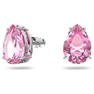 Kolczyki zapinane na sztyft Gema, W kształcie kropli, Różowe, Powłoka z rodu - Swarovski, 5614455
