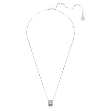 Una necklace, Octagon cut, Blue, Rhodium plated - Swarovski, 5614926
