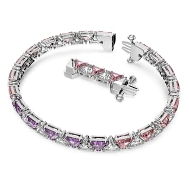 Matrix Tennis Armband, Trilliant-Schliff, Rosa, Rhodiniert - Swarovski, 5614928