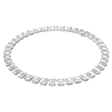 Millenia Halskette, Oktagon-Schliff, Weiß, Rhodiniert - Swarovski, 5614929