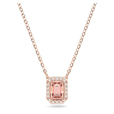 Colier Una, Tăietură octogonală, Roz, Placat cu nuanță roz-aurie - Swarovski, 5614933