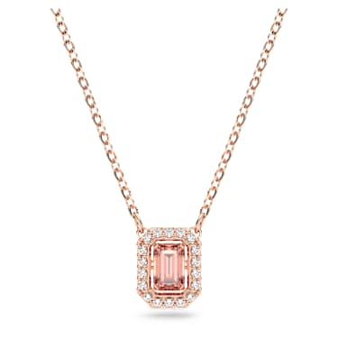 Una 项链, 八角形切割, 粉红色, 镀玫瑰金色调 - Swarovski, 5614933