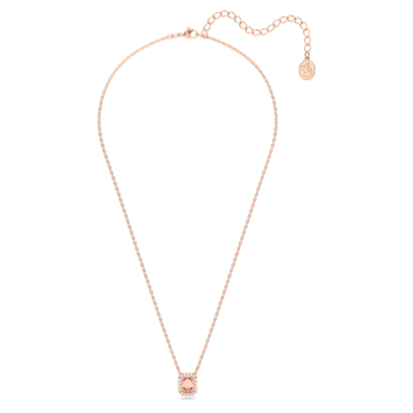 Millenia necklace, Octagon cut, Pink, Rose gold-tone plated - Swarovski, 5614933