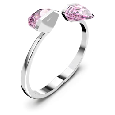 Lucent bangle, Magnetic closure, Oversized crystal, Pink, Stainless steel - Swarovski, 5615110