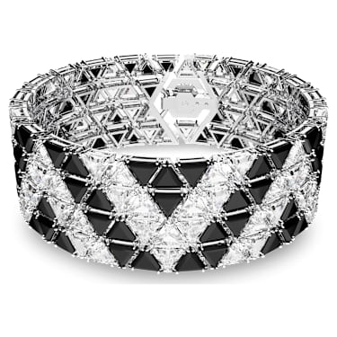 Manchette Matrix, Taille Triangle, Noire, Métal rhodié - Swarovski, 5615325