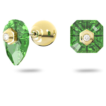 Numina Ohrstecker, Asymmetrisches Design, Verschiedene Schliffe, Grün, Goldlegierungsschicht - Swarovski, 5615529