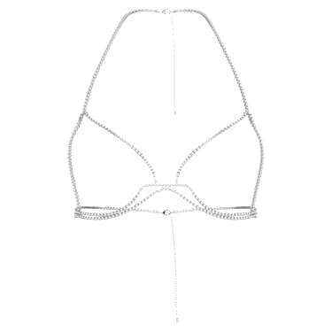 Chaîne de corps Millenia, Coupe ronde, blanche, Métal rhodié - Swarovski, 5615858