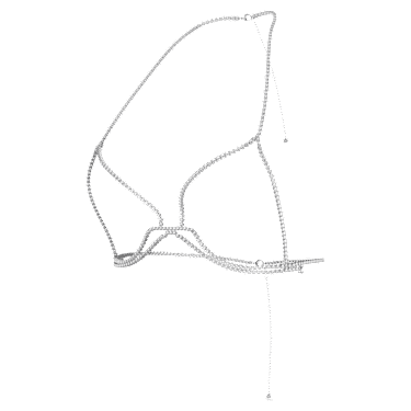 Chaîne de corps Millenia, Coupe ronde, blanche, Métal rhodié - Swarovski, 5615858