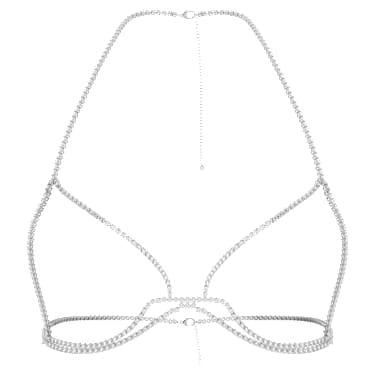 Chaîne de corps Millenia, Coupe ronde, blanche, Métal rhodié - Swarovski, 5615858