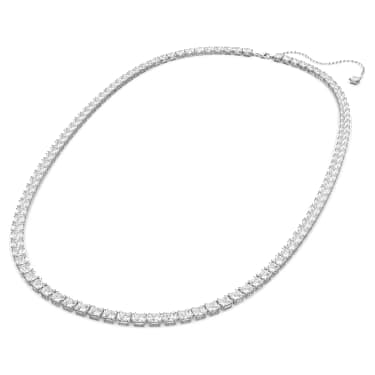 เข็มขัด, เจียระไนทรงสี่เหลี่ยมจัตุรัส, ขาว, เคลือบโรเดียม - Swarovski, 5615860