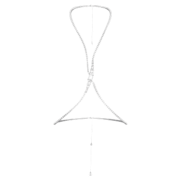 Bijuterie pentru corp Millenia, Tăietură pătrată, Albă, Placat cu rodiu - Swarovski, 5615864