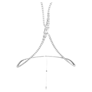 Bijuterie pentru corp Millenia, Tăietură pătrată, Albă, Placat cu rodiu - Swarovski, 5615864