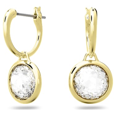 Tahlia earrings, White, Gold-tone plated - Swarovski, 5616027