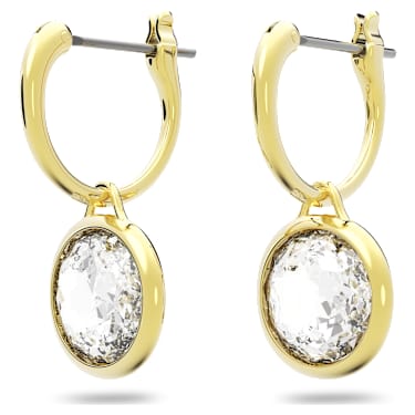 Tahlia earrings, White, Gold-tone plated - Swarovski, 5616027