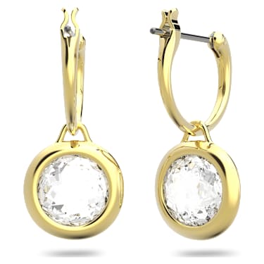Tahlia earrings, White, Gold-tone plated - Swarovski, 5616027
