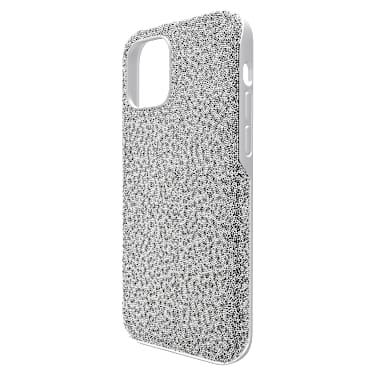 High smartphone case, iPhone® 12 Pro Max, Silver tone | Swarovski