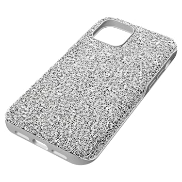 High smartphone case, iPhone® 12 mini, Silver tone | Swarovski