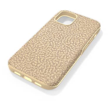 High smartphone case, iPhone® 12 mini, Gold tone | Swarovski