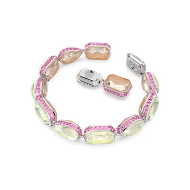 Bracelet Tennis Chroma, Fermoir magnétique, Tailles diverses, Multicolore, Métal rhodié - Swarovski, 5616383