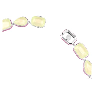 Chroma Tennis 項鏈, 磁扣，混合式切割, 漸層色, 鍍白金色 - Swarovski, 5616640