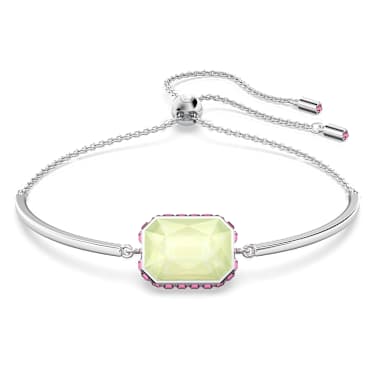 Chroma bracelet, Octagon cut, Multicolored, Rhodium plated - Swarovski, 5616642