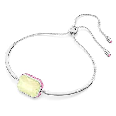 Chroma bracelet, Octagon cut, Multicolored, Rhodium plated - Swarovski, 5616642
