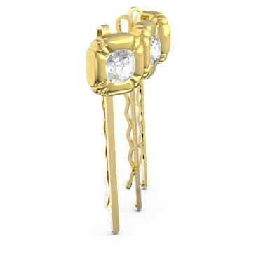 Hair pin, Set (3), Cushion cut, Gold tone, Gold-tone plated - Swarovski, 5616848