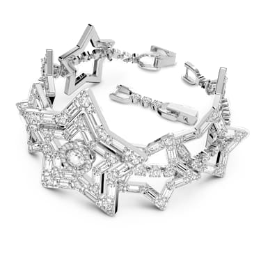 Stella Armband, Blandade slipningar, Stjärna, Stor, Vit, Rodiumpläterad - Swarovski, 5617880