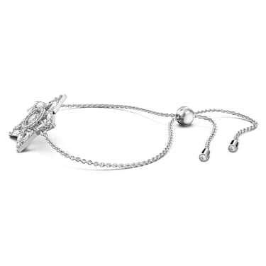Náramek Stella, Různé výbrusy, Hvězda, Bílá, Pokoveno rhodiem - Swarovski, 5617881