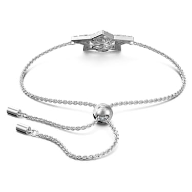 Stella bracelet, Mixed cuts, Star, White, Rhodium plated - Swarovski, 5617881