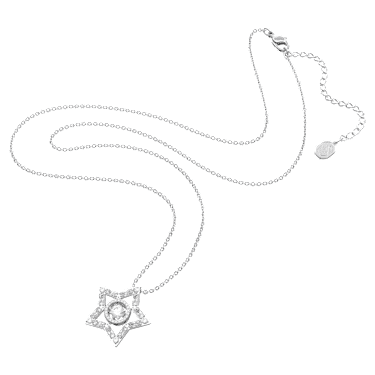 Stella 链坠, 混合切割, 星星, 大码, 白色, 镀铑 - Swarovski, 5617919