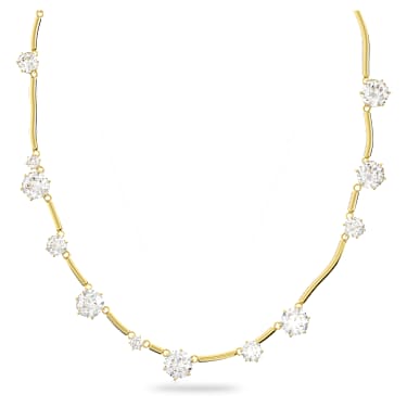 Constella 项链, 混合式圆形切割, 白色, 镀金色调 - Swarovski, 5618033