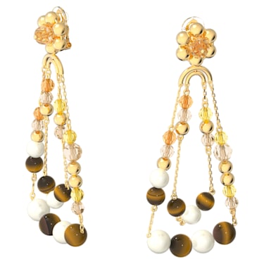 Somnia drop earrings, Chandelier, Extra long, Multicolored, Gold-tone plated - Swarovski, 5618294