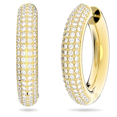 Dextera ringoorbellen, M, Wit, Goudkleurige toplaag - Swarovski, 5618305