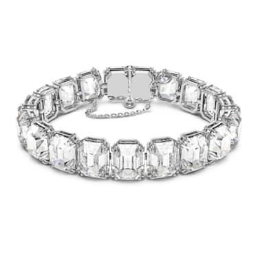 Bracelet Millenia, Taille octogonale, Blanc, Métal rhodié - Swarovski, 5618699