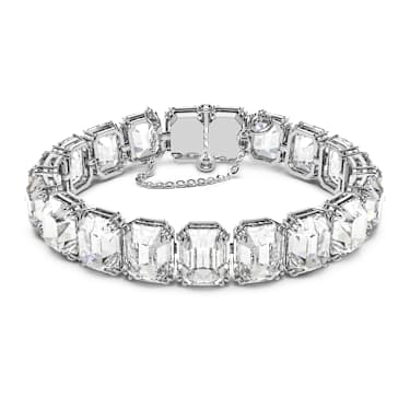 Matrix Tennis bracelet, Octagon cut, White - Swarovski, 5618699