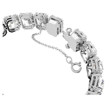Matrix Tennis bracelet, Octagon cut, White - Swarovski, 5618699