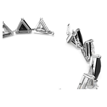 Ortyx bracelet, Triangle cut, Black, Rhodium plated - Swarovski, 5619154