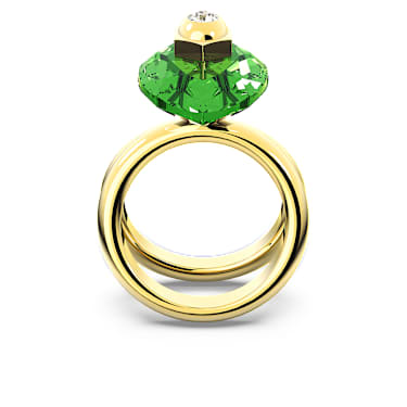Numina ring, Pear-slijpvorm, Groen, Goudkleurige toplaag - Swarovski, 5619441