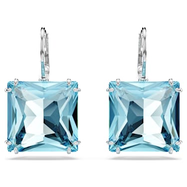 Millenia Drop-Ohrhänger, Kissenschliff, Blau, Rhodiniert - Swarovski, 5619472