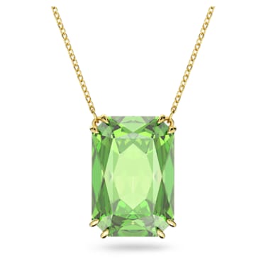 Millenia pendant, Octagon cut, Green, Gold-tone plated - Swarovski, 5619491