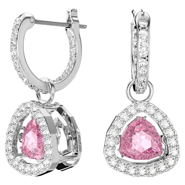 Una set, Trilliant cut, Pink, Rhodium plated - Swarovski, 5619503