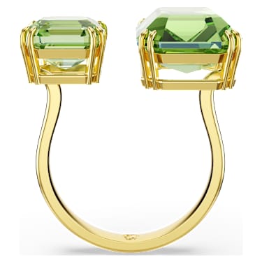 Millenia Öppen ring, Åttkantig slipning, Grön, 18K guldfinish - Swarovski, 5619629