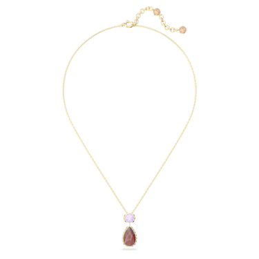 Orbita necklace, Drop cut, Small, Multicolored, Gold-tone plated | Swarovski